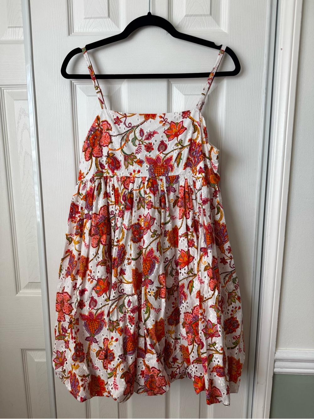 CeCe White Mini Dress with Pink & Orange Floral Print